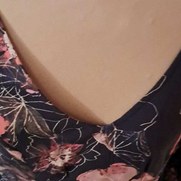 *Final Price* Free People Dress Women's 4 Navy Blue Pink Floral Boho Summer - Picture 7 of 16